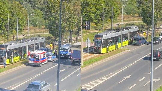 Gorzów. Kolizja osobówki z tramwajem