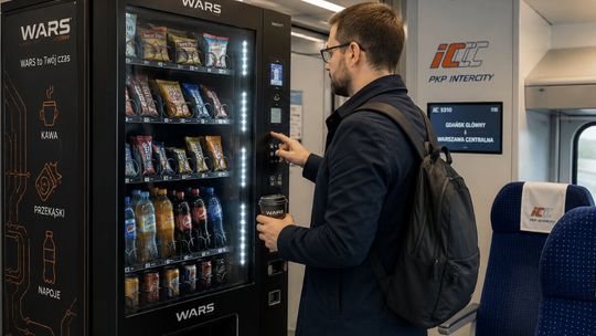 Kawa i przekąski bez kolejki. WARS podwaja liczbę automatów w pociągach