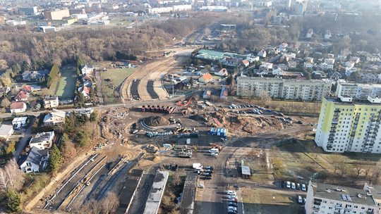 Mrozy i śnieg zatrzymały inwestycję drogową w Gorzowie