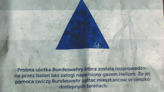 Niecodzienny widok na niebie. Ulotki mogą trafić do mieszkańców regionu