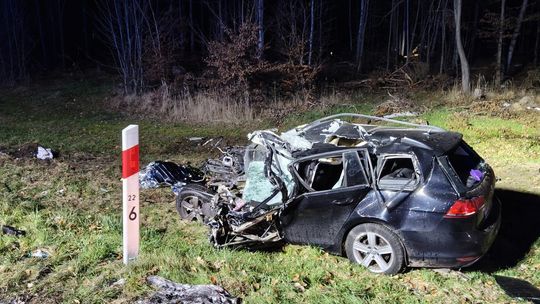 Nocna tragedia na drodze. Kierowca zginął na miejscu