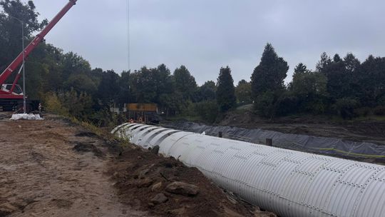Nowe koryto Kłodawki pod obwodnicą. Przepust w budowie