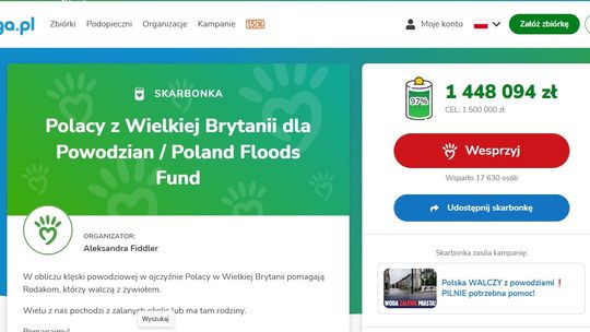 Polacy w Wielkiej Brytanii włączyli się do pomocy powodzianom!