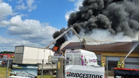 Pożar zakładu wulkanizacyjnego przy ul. Kasprzaka w Gorzowie