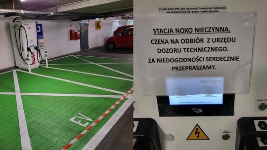 Stacja ładowania samochodów elektrycznych nieczynna