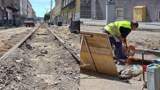 Stare tory tramwajowe znikają z ulicy Dworcowej