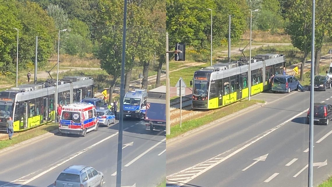 Gorzów. Kolizja osobówki z tramwajem