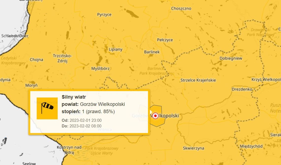 IMGW wydało ostrzeżenie pierwszego stopnia