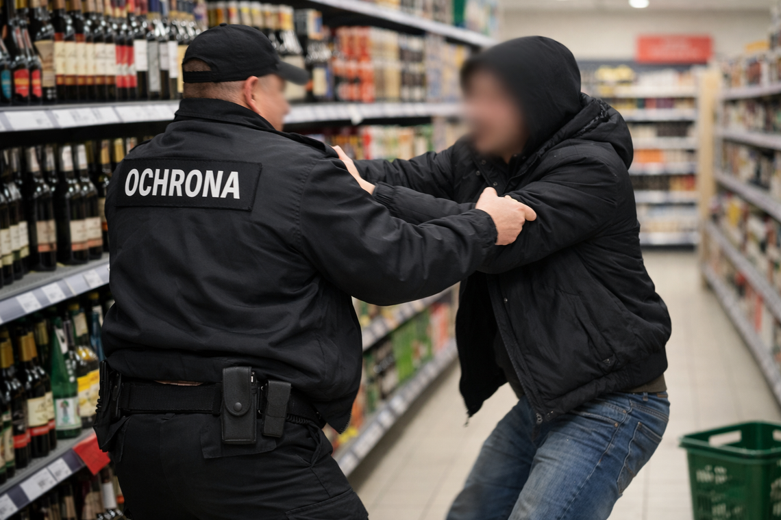 Kradzież w sklepie i przemoc wobec ochroniarza. 30-latek już z zarzutem