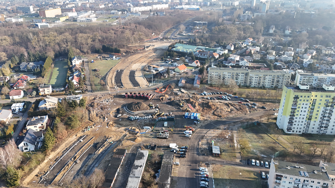 Mrozy i śnieg zatrzymały inwestycję drogową w Gorzowie