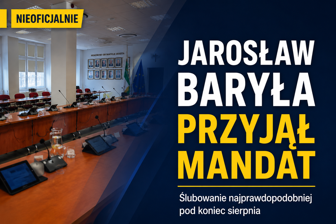 Nie będzie vacatu w Radzie Miasta. Jarosław Baryła obejmie mandat radnego.