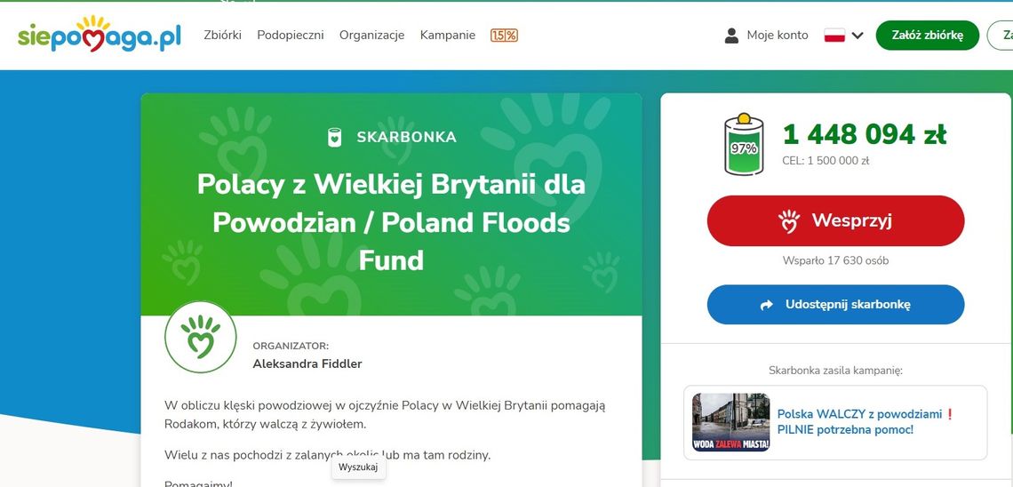 Polacy w Wielkiej Brytanii włączyli się do pomocy powodzianom!