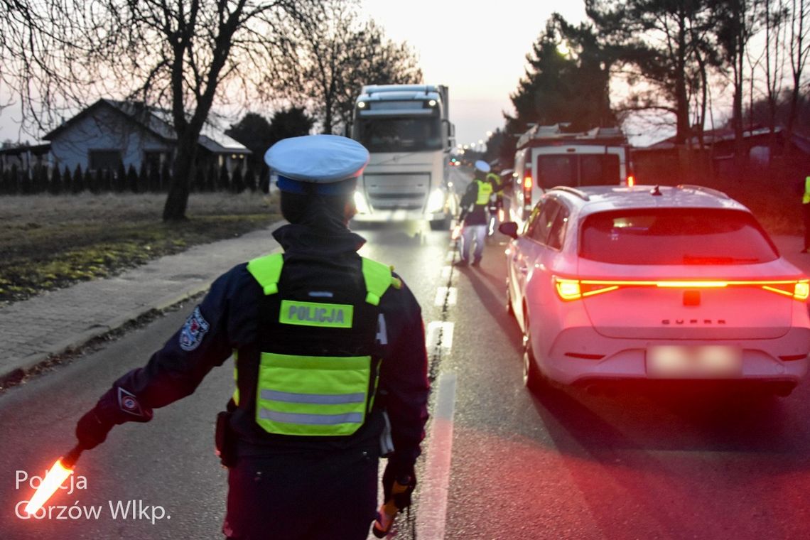 Poranna akcja policji w powiecie gorzowskim. Nie wszyscy kierowcy byli gotowi na kontrolę