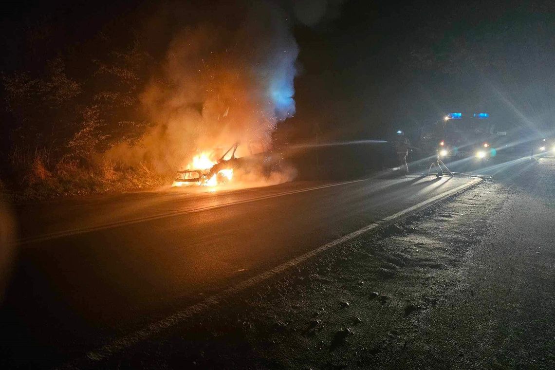 Pożar samochodu osobowego