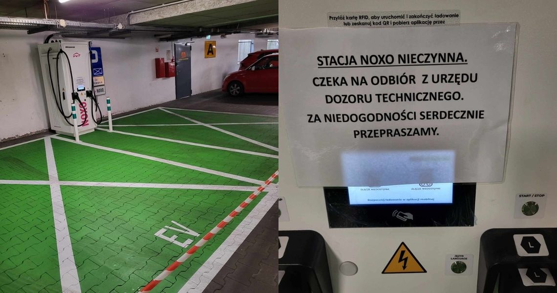 Stacja ładowania samochodów elektrycznych nieczynna