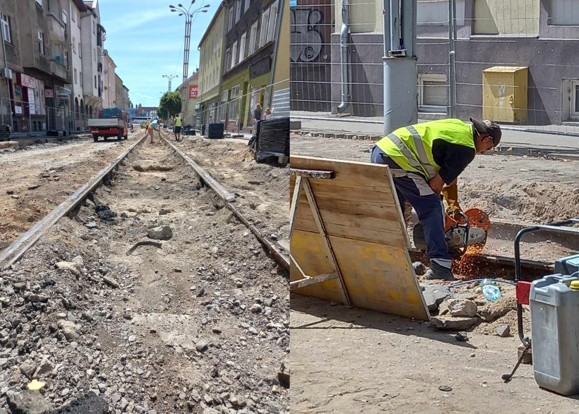 Stare tory tramwajowe znikają z ulicy Dworcowej