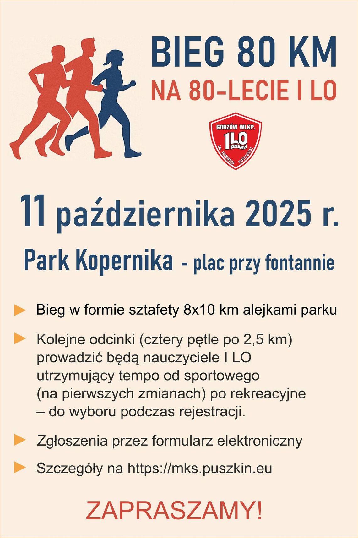 Bieg 80km na 80-lecie I LO