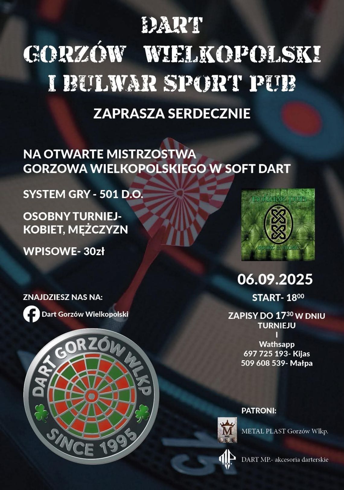 Otwarte Mistrzostwa Gorzowa w Soft Dart Otwarte Mistrzostwa Gorzowa w Soft Dart