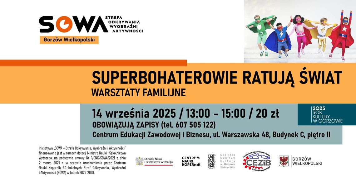 Superbohaterowie ratują świat - warsztaty familijne Superbohaterowie ratują świat - warsztaty familijne