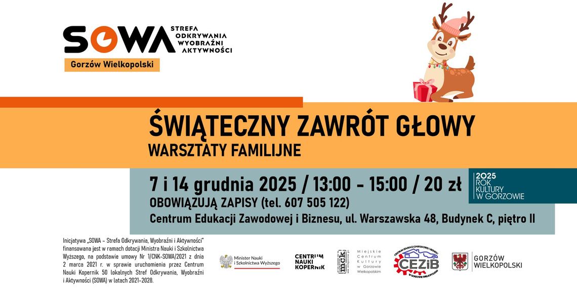 Świąteczny zawrót głowy - warsztaty familijne w SOWA