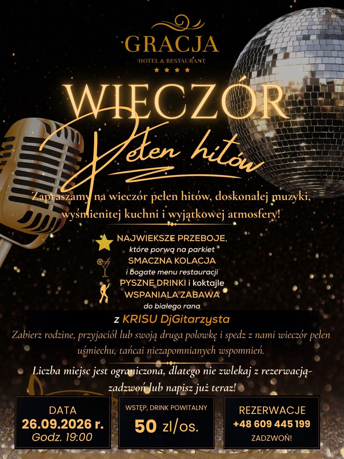 Wieczór pełen hitów w Hotelu Gracja
